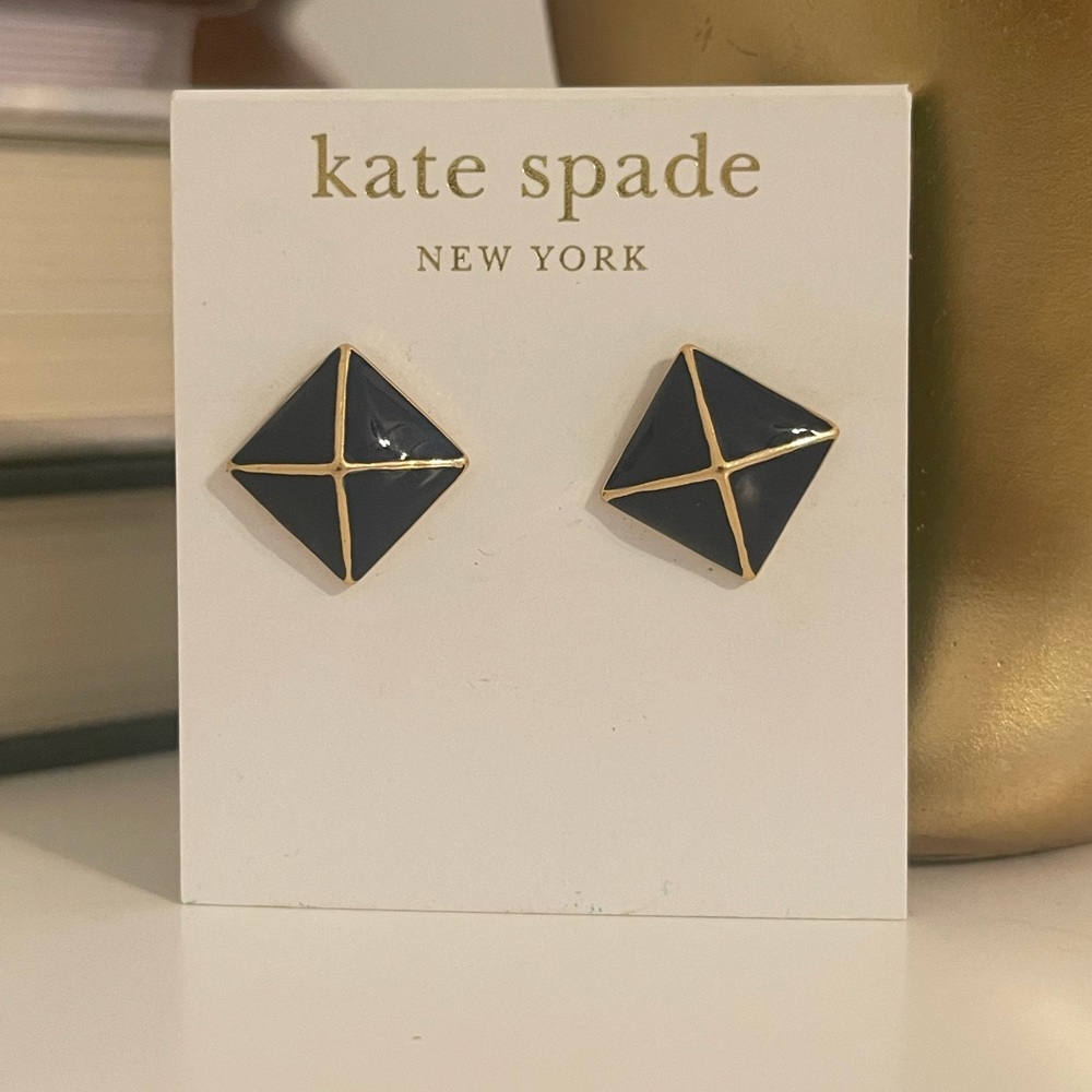 Kate Spade Navy/Gold Stud Earrings